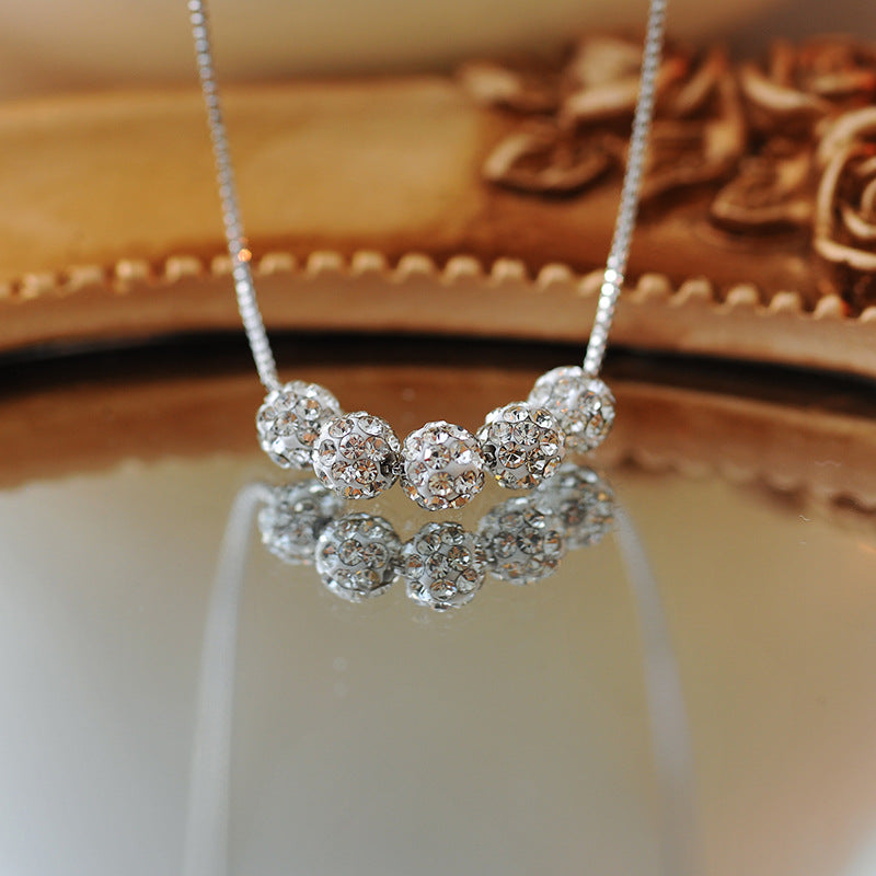 Crystal Ball Necklace for Women, High-end Necklace with Light Luxury Design, Niche Collarbone Chain, Fashionable and Elegant Jewelry
