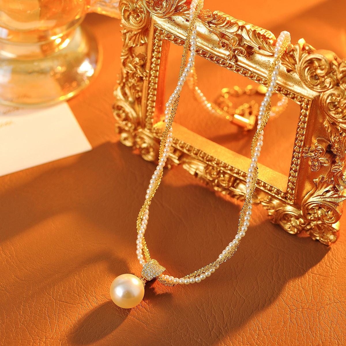 New High-End Light Luxury Niche Pearl Necklace Accessory for Women, Everyday Versatile Collarbone Chain