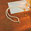 Double Layer Stacked Xiaomi Pearl Small Sugar Cube Necklace Collarbone Chain Light Luxury Niche New Hot-Selling Pendant