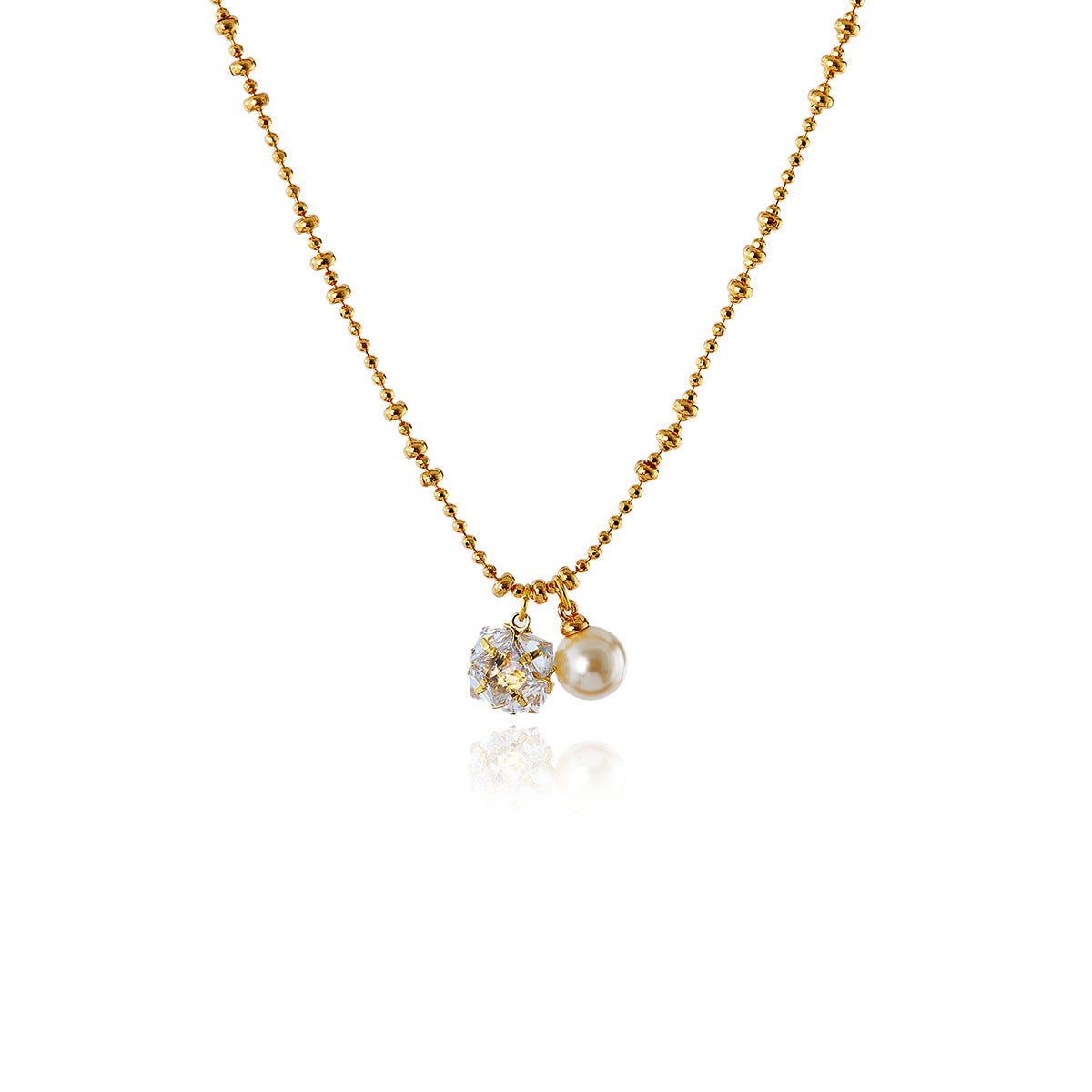 Fashion Ultra Shiny Diamond Pearl Pendant Necklace Light Luxury Niche Design Choker High-end Versatile Trendy