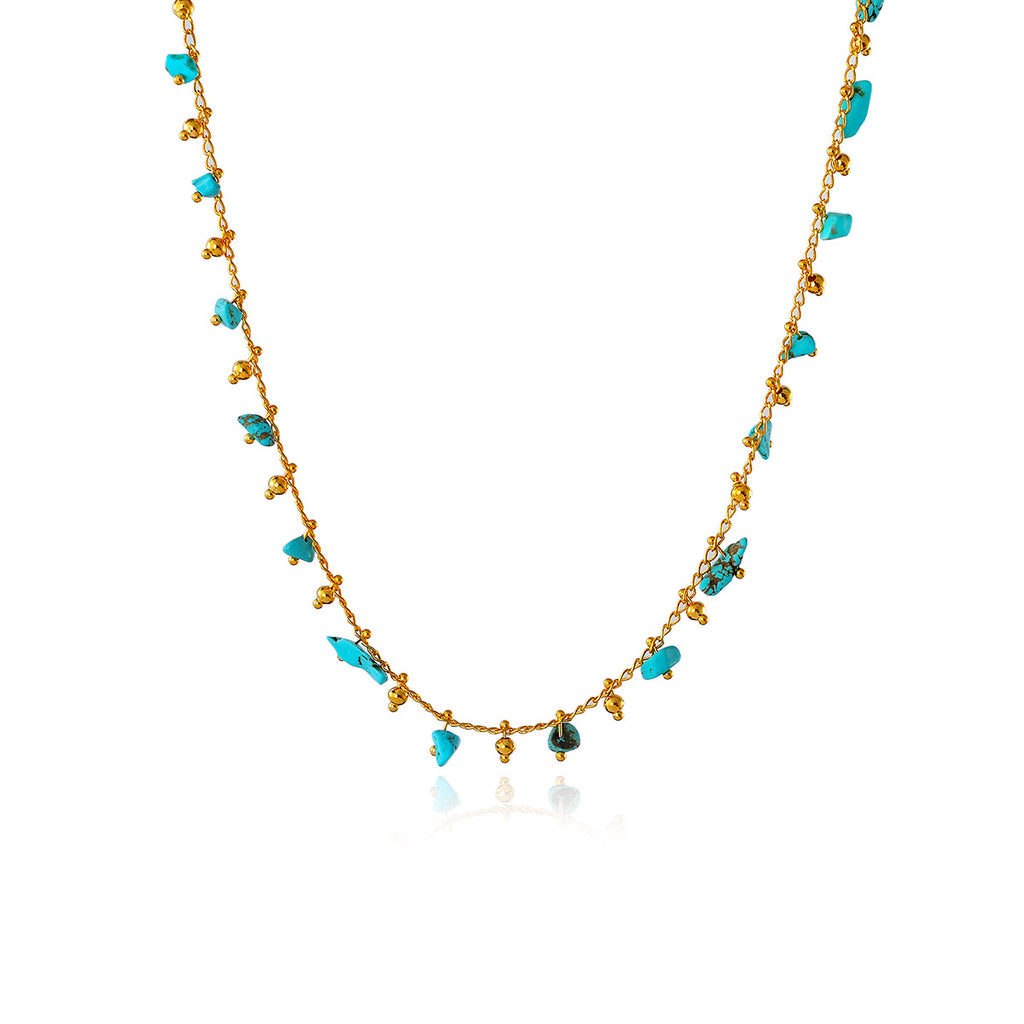 Natural Stone Gypsophila Necklace Light Luxury Niche High-end Ethnic Style Choker Versatile Vintage Collarbone Chain