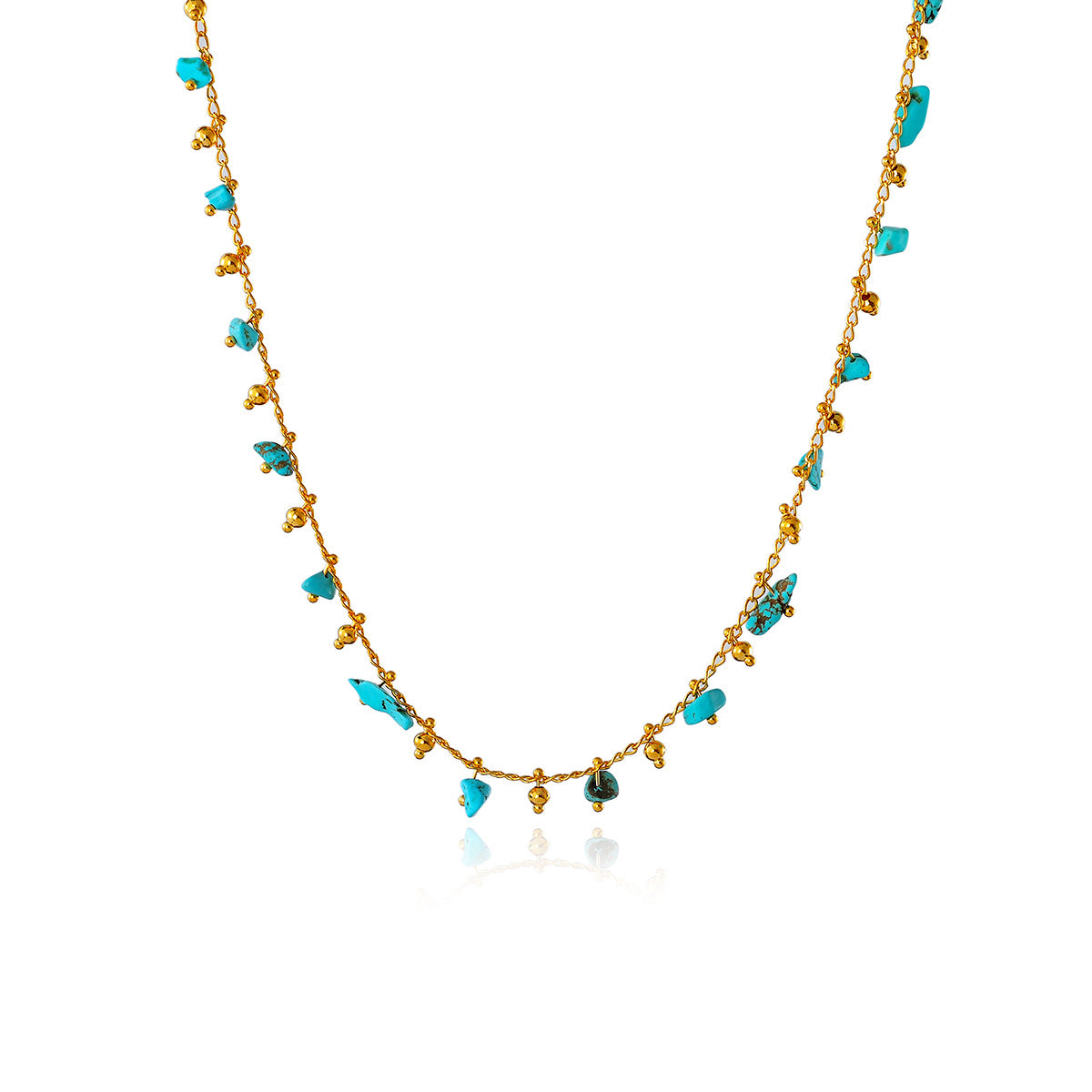 Natural Stone Gypsophila Necklace Light Luxury Niche High-end Ethnic Style Choker Versatile Vintage Collarbone Chain