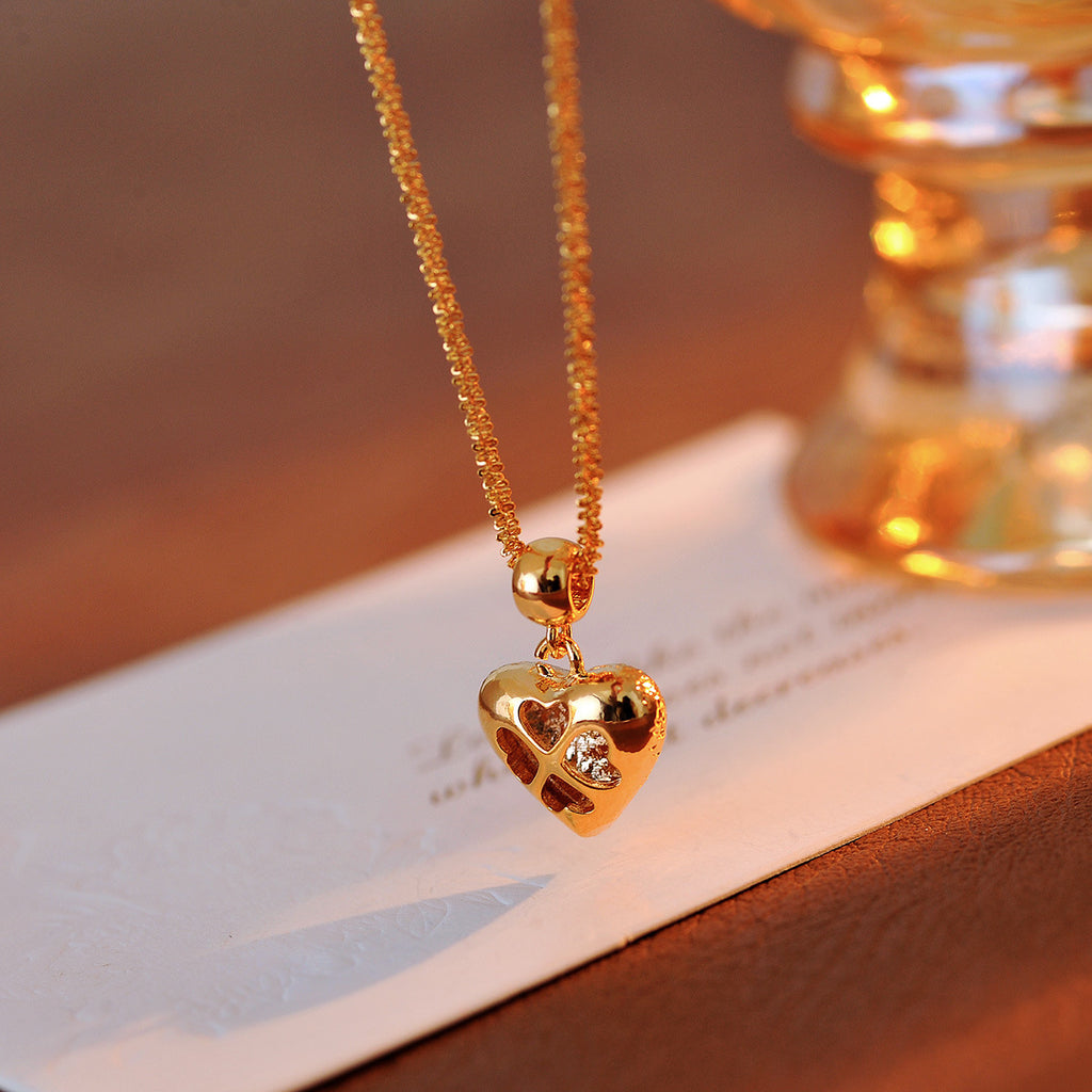 Ice Cube Heart Double-Sided Pendant Necklace Designer Gift Factory