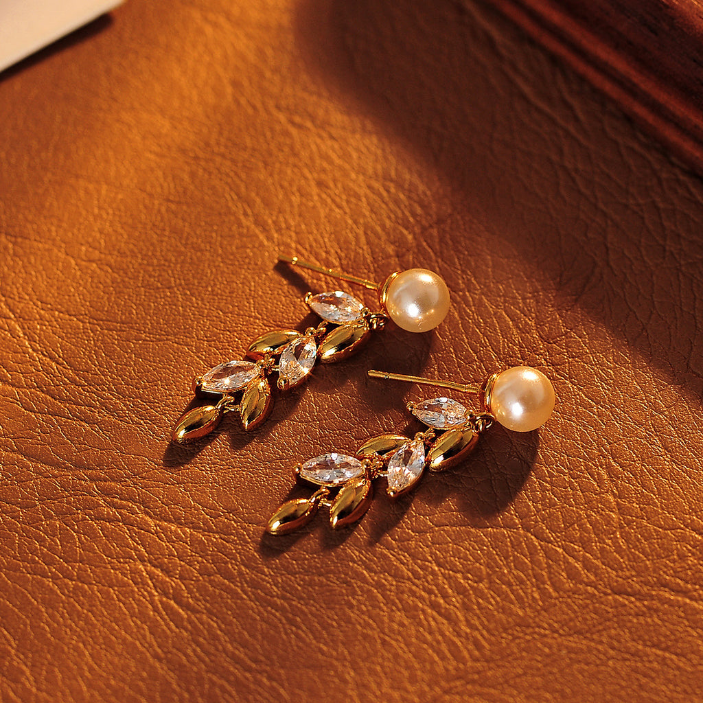 Sweet Girly Beaded Wheat Spike Earrings for Women 2025 New Style Tassel Earrings Necklace