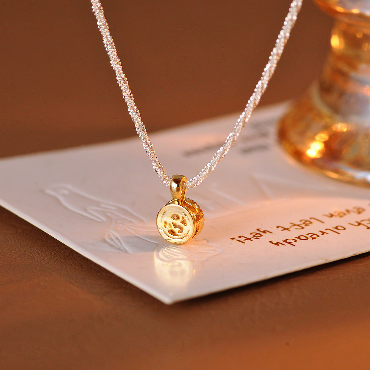 Zircon Necklace Pendant Hot-Selling Light Luxury Style Niche Design Fashion Simple High-End Neck Jewelry