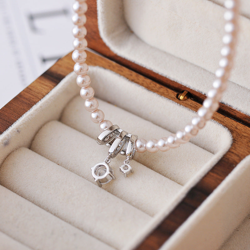 New Hot-Selling Pearl Zircon Necklace Light Luxury Niche Exquisite Choker Accessory High-End Clavicle Chain