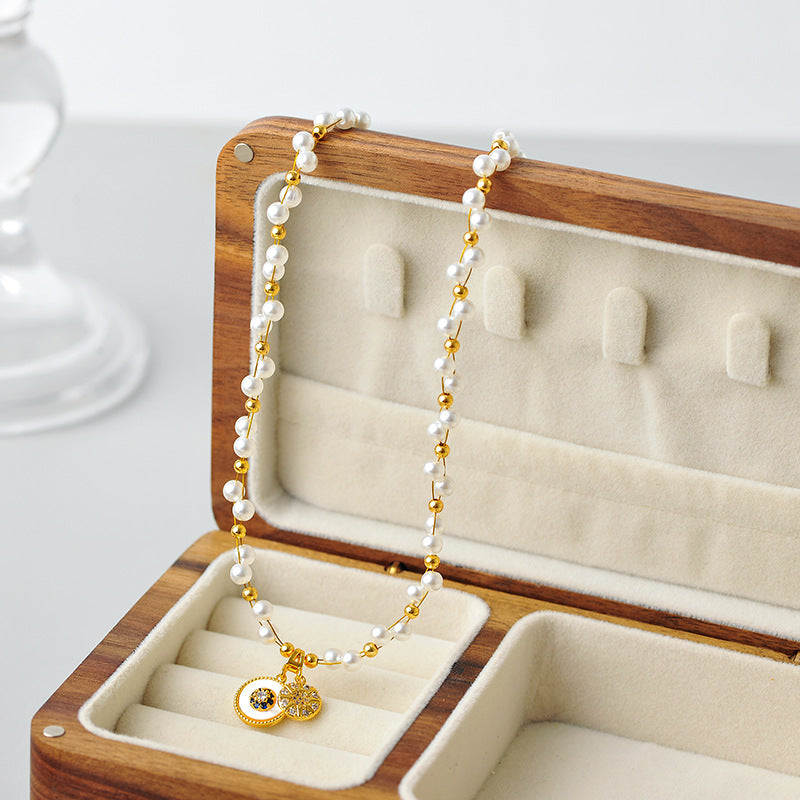 Fashion Trend Design Sense Pull-out Eight-pointed Star Bracelet Necklace for Women High-end Niche Simple Fashion Internet Celebrity Item