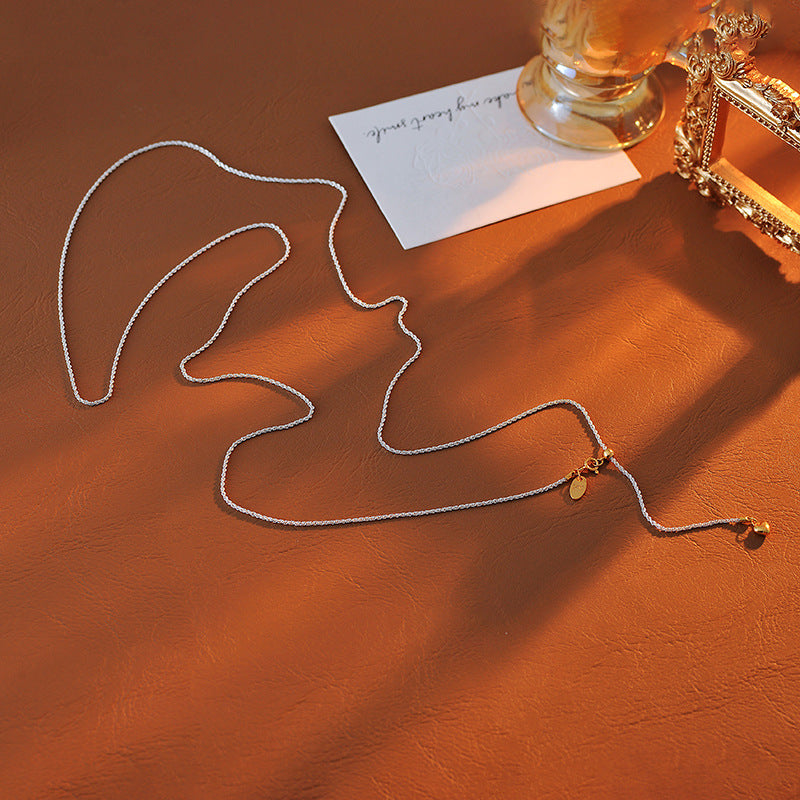 Minimalist Versatile Adjustable Y-shaped Heart Tassel Necklace Sweater Chain Multiple Wearing Methods Ins Niche