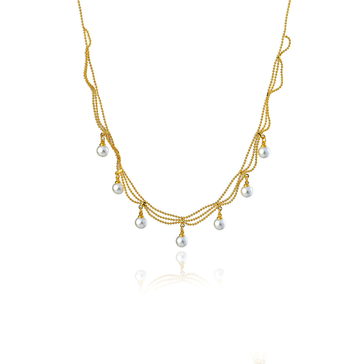 Natural Freshwater Pearl Necklace Retro Palace Style Niche Gold Tassel High-end Lace Necklace