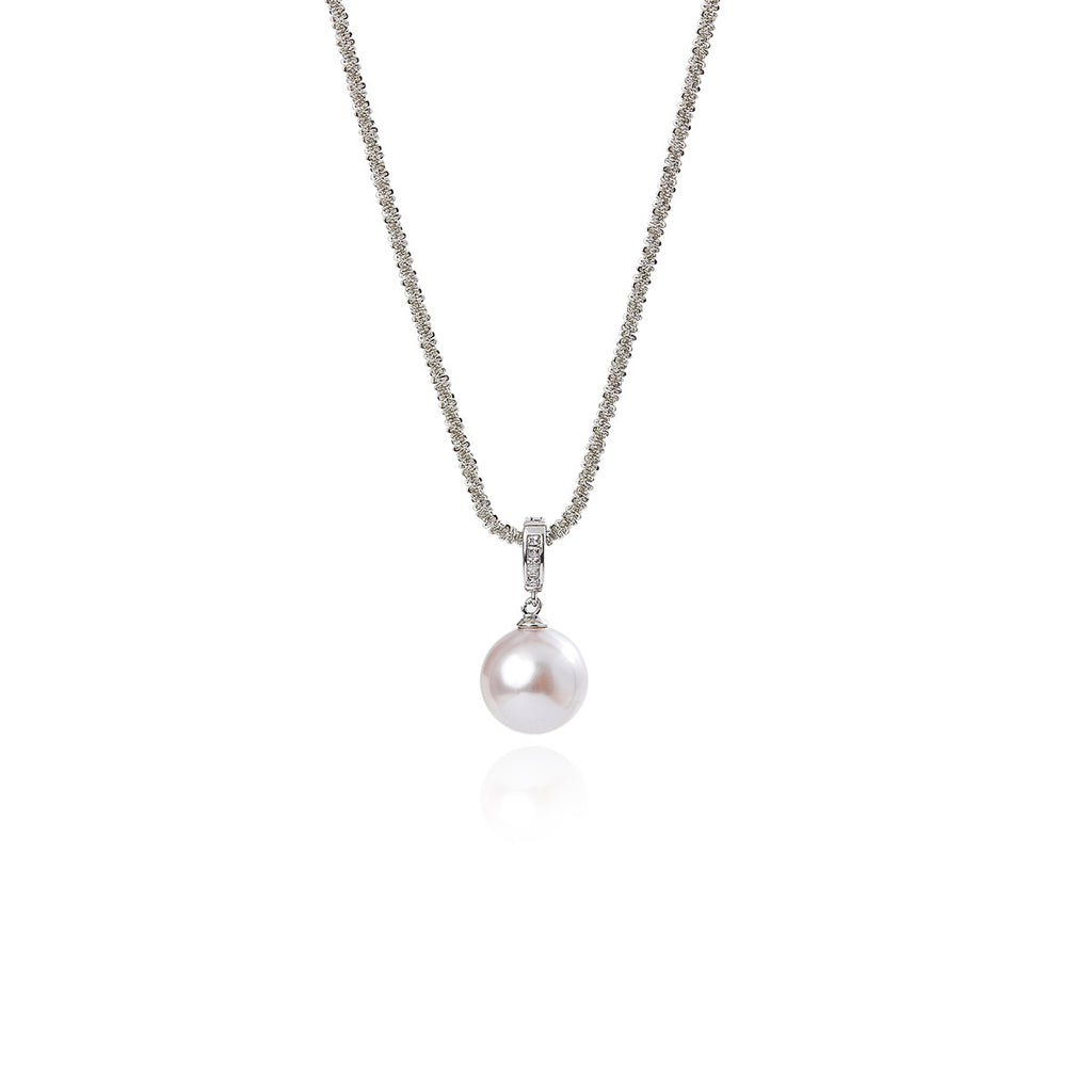 Universal Buckle Pearl Pendant Melad Braided Long Necklace Daily Versatile Decorative Chain Summer Women's Accessories