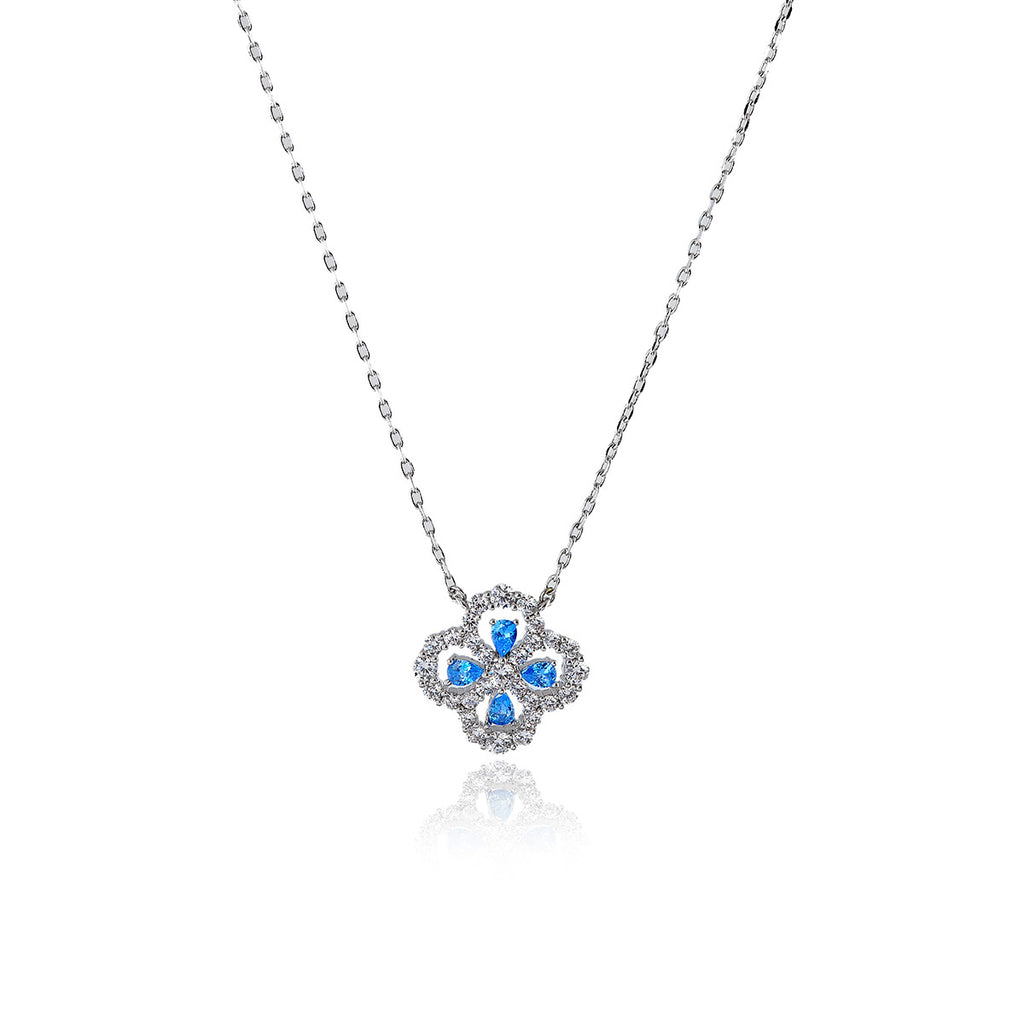 Four-leaf Clover Necklace Full Diamond Handmade Inlaid Collarbone Chain Light Luxury High-end Feel Xiaohongshu Socialite Same Style