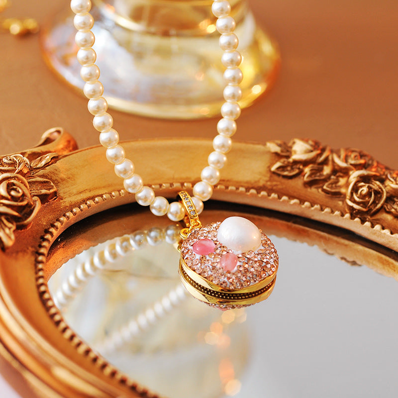 New Natural Pearl Baroque Necklace Micro Inlaid Zircon Rabbit High-end Light Luxury Choker Versatile Necklace