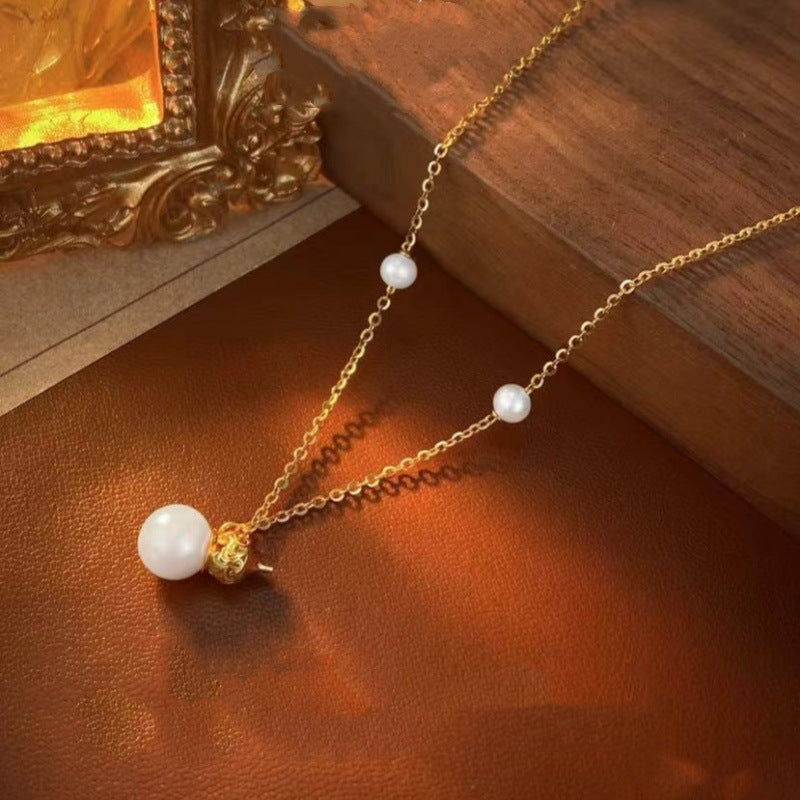 Fashion European and American Cross-Border TikTok Hot-Selling Small Gourd Necklace Exquisite Niche High-End Fashion Versatile