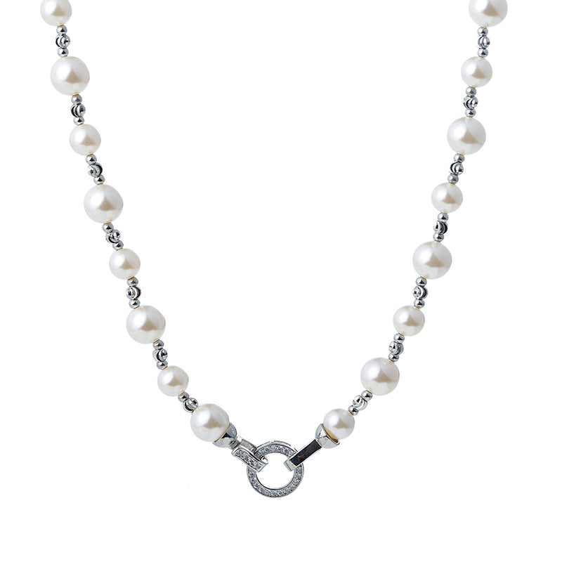 Shijia Style French Pearl Necklace Non-Fading Beaded Necklace Versatile High-End Simple Niche Bracelet Necklace